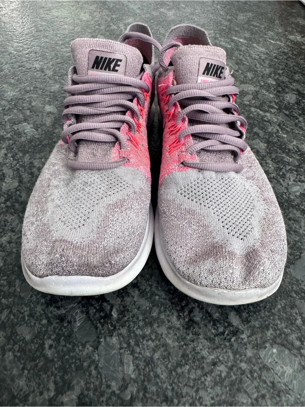 Nike Women's Flyknit Trainers - Lavender with Pink Accents
